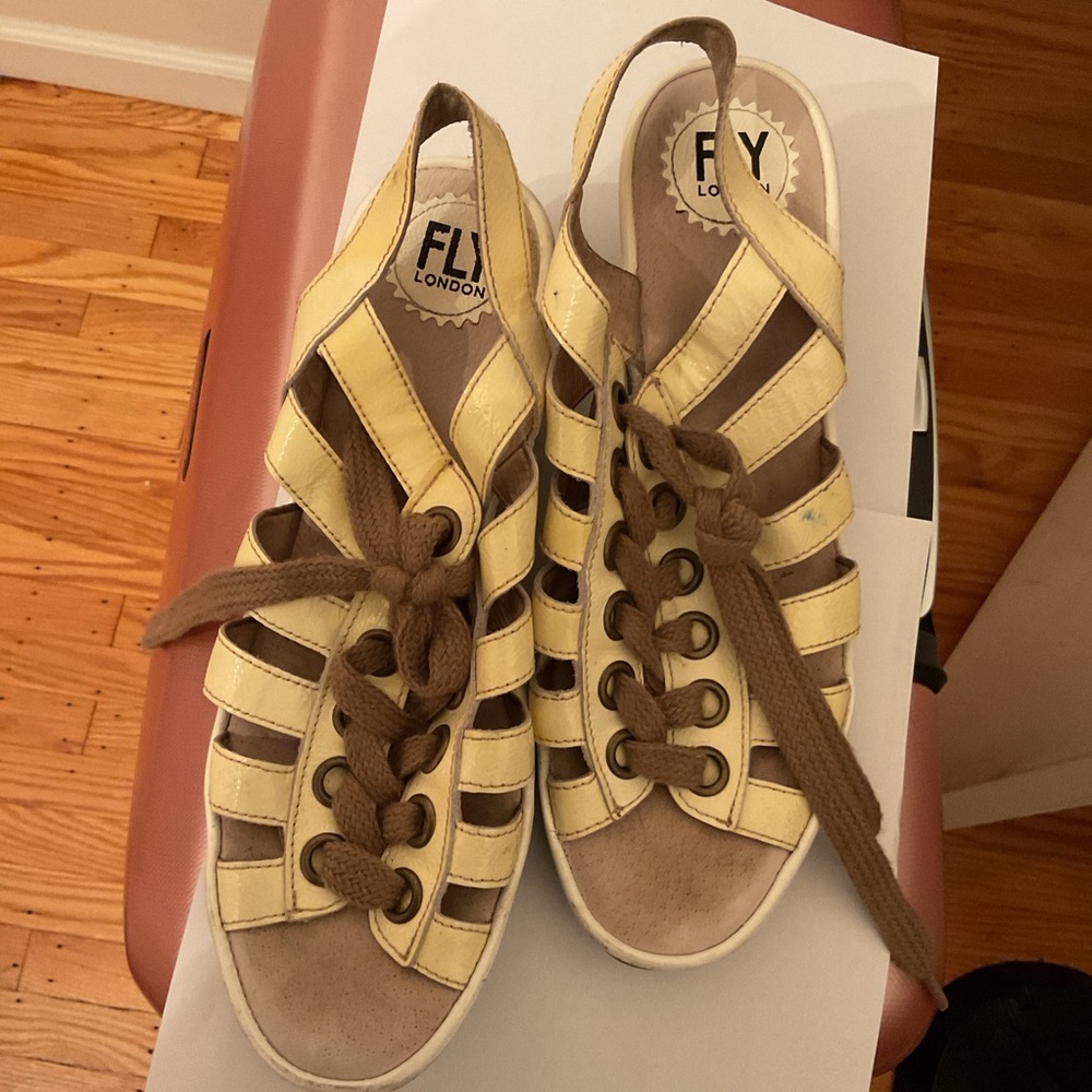 Fly London Women's Beige Sandals Size 41 US 10
